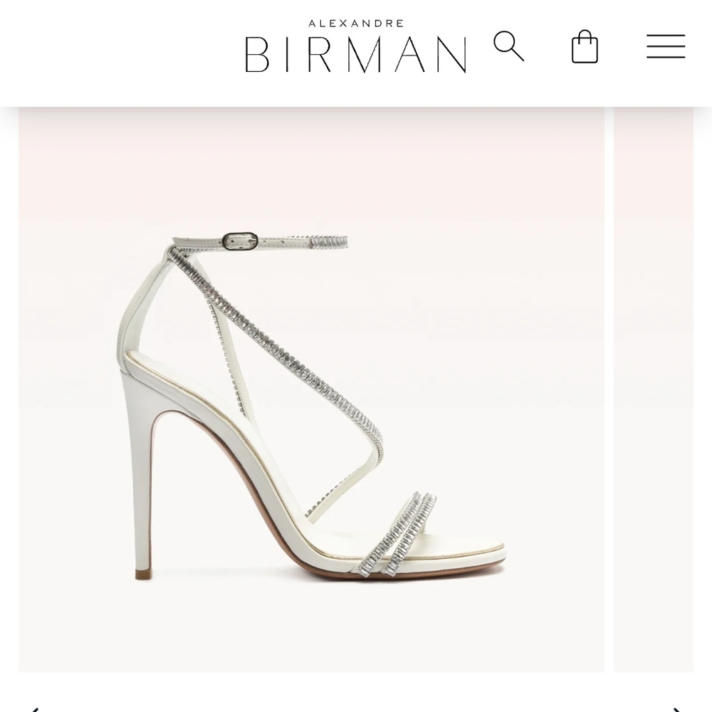 Alexandre Birman White Crystal-Embellished Stiletto Sandals